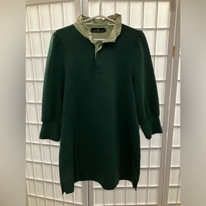 Tuckernuck Pomander Place Green Ruffle Collar Dress